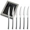 Amefa Chuletero Steak Knives, Set of 6 Micro Serrated Edge 4 Inch Blade